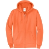 Custom Port & Co Core Fleece Full-Zip Hooded Sweatshirt. NeonOrange
