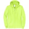 Custom Port & Co Core Fleece Full-Zip Hooded Sweatshirt. NeonYellow