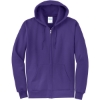 Custom Port & Co Core Fleece Full-Zip Hooded Sweatshirt. Purple