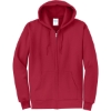 Custom Port & Co Core Fleece Full-Zip Hooded Sweatshirt. Red