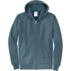 Custom Port & Co Core Fleece Full-Zip Hooded Sweatshirt. Steel Blue