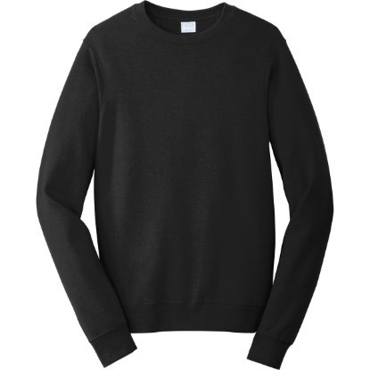 Custom Port & Co Fan Favorite Fleece Crewneck Sweatshirt. Jet Black