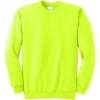 Custom Port & Co Essential Fleece Crewneck Sweatshirt. Safety Green