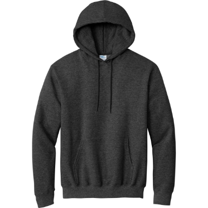 Custom Port & Co Essential Fleece Pullover Hooded Sweatshirt. Dark Hthr Grey