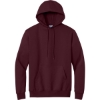 Custom Port & Co Essential Fleece Pullover Hooded Sweatshirt. Maroon Red