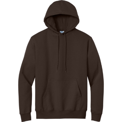 Custom Port & Co Tall Essential Fleece Pullover Hooded Sweatshirt. Dark Chocolate