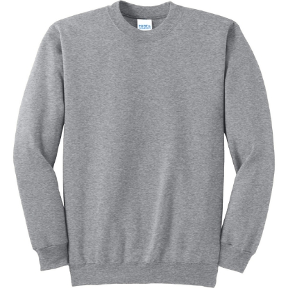 Custom Port & Co Tall Essential Fleece Crewneck Sweatshirt. Athletic Heather Gray