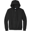 Custom Port & Co Essential Fleece Full-Zip Hooded Sweatshirt. Jet Black