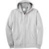 Custom Port & Co Tall Essential Fleece Full-Zip Hooded Sweatshirt. Ash