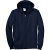 Custom Port & Co Tall Essential Fleece Full-Zip Hooded Sweatshirt. Navy Blue