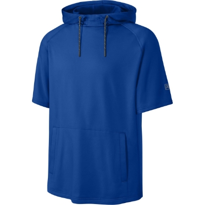 Custom Richardson Charge Performance Fleece Short Sleeve Hoodie Royal Blue