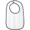 Custom Rabbit Skins Infant Contrast Trim Terry Bib. Navy