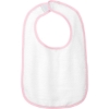 Custom Rabbit Skins Infant Contrast Trim Terry Bib. Pink