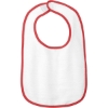Custom Rabbit Skins Infant Contrast Trim Terry Bib. Red