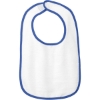 Custom Rabbit Skins Infant Contrast Trim Terry Bib. Royal