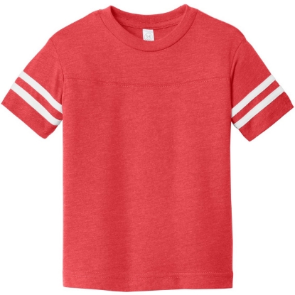 Custom Rabbit Skins Toddler Football Fine Jersey Tee. Vintage Red/Blended White