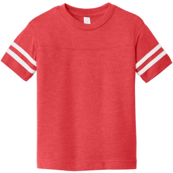 Custom Rabbit Skins Toddler Football Fine Jersey Tee. Vintage Red/Blended White