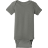 Custom Rabbit Skins Infant Short Sleeve Baby Rib Bodysuit. Charcoal Gray