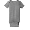 Custom Rabbit Skins Infant Short Sleeve Baby Rib Bodysuit. Granite Heather Gray