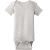 Custom Rabbit Skins Infant Short Sleeve Baby Rib Bodysuit. Heather Gray
