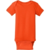 Custom Rabbit Skins Infant Short Sleeve Baby Rib Bodysuit. Orange