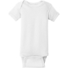 Custom Rabbit Skins Infant Short Sleeve Baby Rib Bodysuit. White