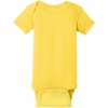 Custom Rabbit Skins Infant Short Sleeve Baby Rib Bodysuit. Yellow