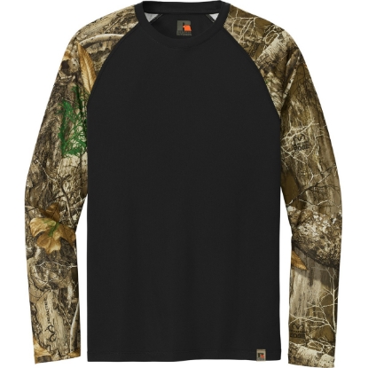 Custom Russell Outdoors Realtree Colorblock Performance Long Sleeve Tee Blk/RTEdge