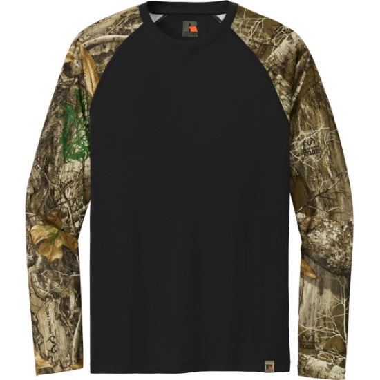 Custom Russell Outdoors Realtree Colorblock Performance Long Sleeve Tee Blk/RTEdge