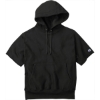 Custom Champion Reverse Weave Short Sleeve Hooded Sweatshirt Black