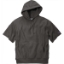 Custom Champion Reverse Weave Short Sleeve Hooded Sweatshirt Charcoal Heather Gray