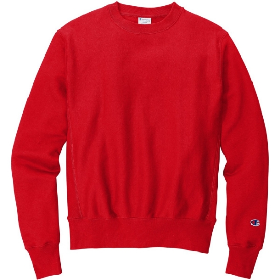 Custom Champion Reverse Weave Crewneck Sweatshirt Red