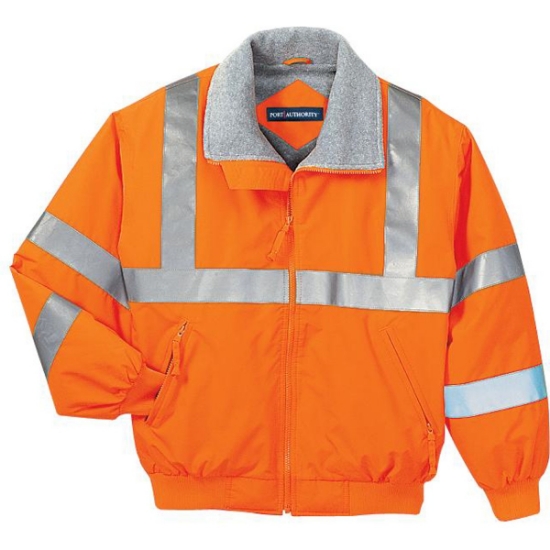 Custom Port Authority Enhanced Visibility Challenger Jacket with Reflective Taping. Safety Orange/Reflective Silver