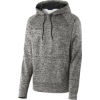 Custom Sport-Tek PosiCharge Electric Heather Fleece Hooded Pullover. Black Electric