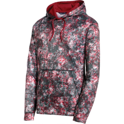 Custom Sport-Tek Sport-Wick Mineral Freeze Fleece Hooded Pullover. Deep Red