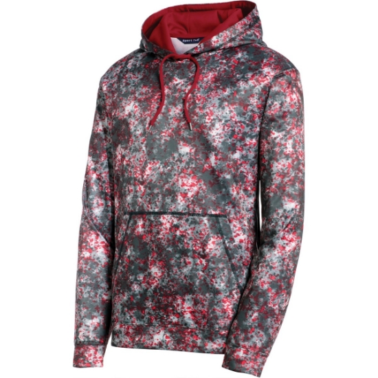 Custom Sport-Tek Sport-Wick Mineral Freeze Fleece Hooded Pullover. Deep Red