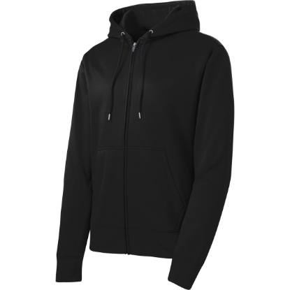 Custom Sport-Tek Sport-Wick Fleece Full-Zip Hooded Jacket. Black