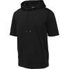 Custom Sport-Tek Sport-Wick Fleece Short Sleeve Hooded Pullover. Black