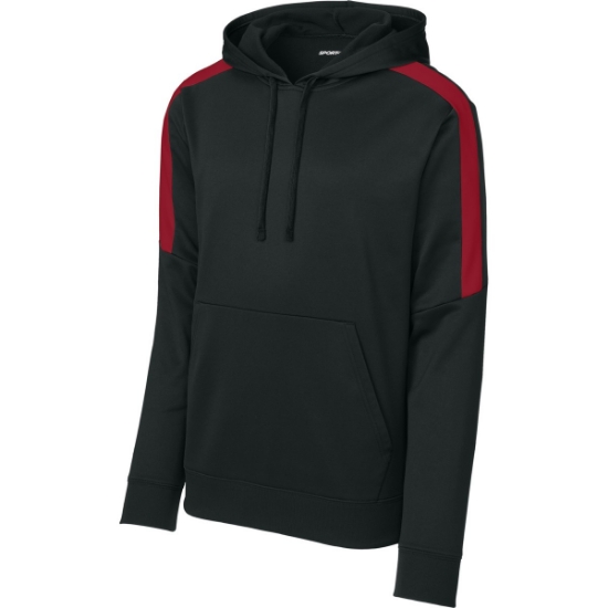 Custom Sport-Tek Sport-Wick Fleece United Pullover Hoodie Black/Deep Red