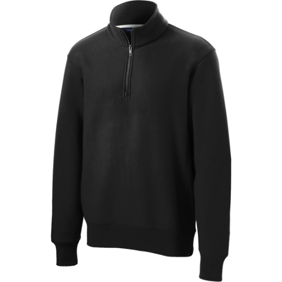 Custom Sport-Tek Super Heavyweight 1/4-Zip Pullover Sweatshirt. Black