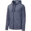 Custom Sport-Tek PosiCharge Tri-Blend Wicking Fleece Full-Zip Hooded Jacket True Navy Blue Heather