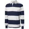 Custom Sport-Tek Classic Long Sleeve Rugby Polo. True Navy Blue/White