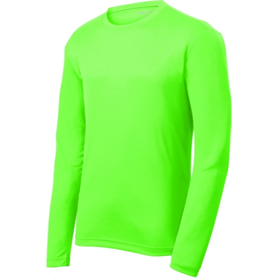 Custom Sport-Tek PosiCharge RacerMesh Long Sleeve Tee. Neon Green