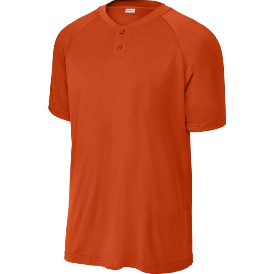 Custom Sport-Tek PosiCharge Competitor 2-Button Henley Deep Orange