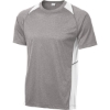 Custom Sport-Tek Heather Colorblock Contender Tee. Vintage Heather Gray/White