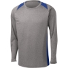 Custom Sport-Tek Long Sleeve Heather Colorblock Contender Tee. Vntg Heather Gray/True Royal Blue