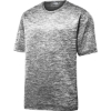 Custom Sport-Tek PosiCharge Electric Heather Tee. Black/White Electric