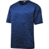 Custom Sport-Tek PosiCharge Electric Heather Tee. Dark Royal Blue/Black Electric
