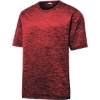 Custom Sport-Tek PosiCharge Electric Heather Tee. Deep Red-Blk E