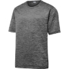 Custom Sport-Tek PosiCharge Electric Heather Tee. Grey Black Ele